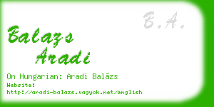 balazs aradi business card