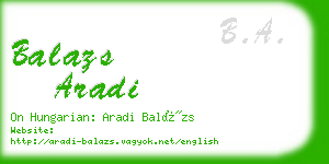 balazs aradi business card